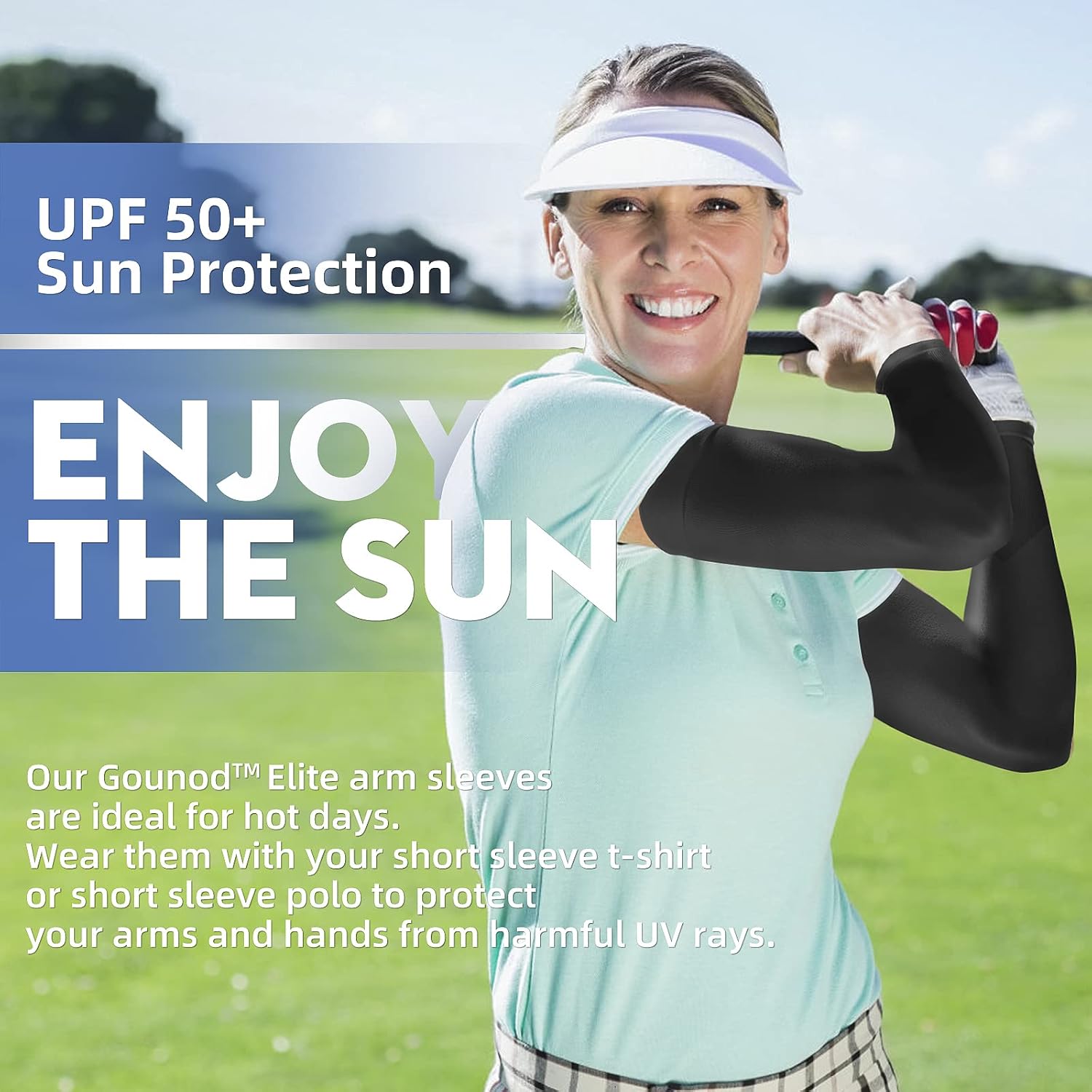 GOUNOD Mangas de brazo para protección solar con cubierta UV, mangas refrescantes para cubrir tatuajes para entrenar, fútbol