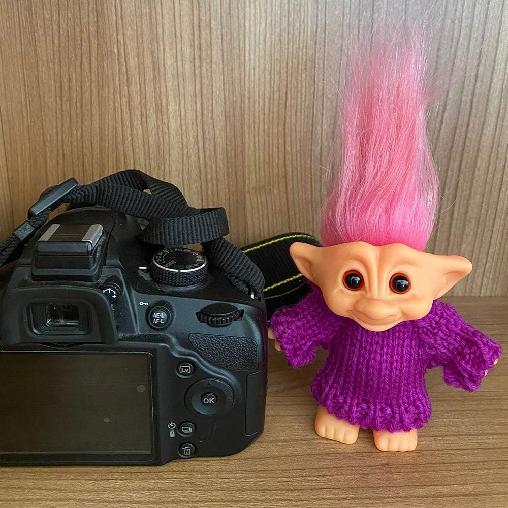 Muñecas de trol de la suerte, lindas muñecas vintage Troll cromáticas adorables para colecciones, proyectos escolares, artes y manualidades,