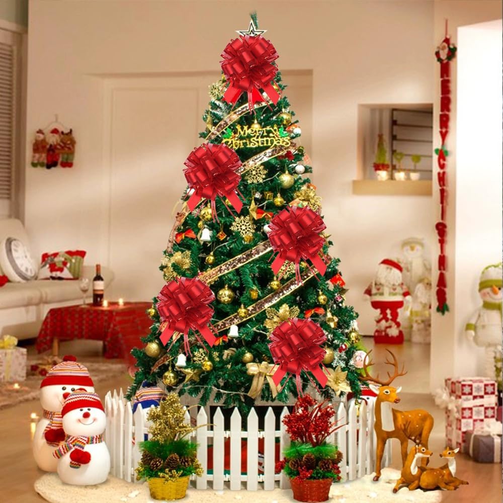 6 lazos de regalo grandes, lazos para envolver regalos, 6 pulgadas, cesta y decoración de boda, lazos de envoltura de regalos de vacaciones y