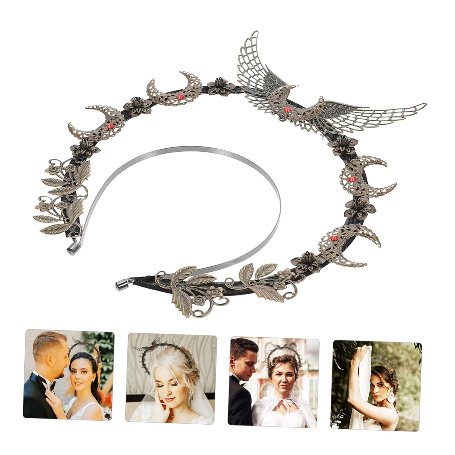 ABOOFAN 3pcs Our Lady’s Headband Wedding Bridal Tiara goddess sun headpiece headpiece elegant headband Moon baroque bridal outfits DIY Party Hair