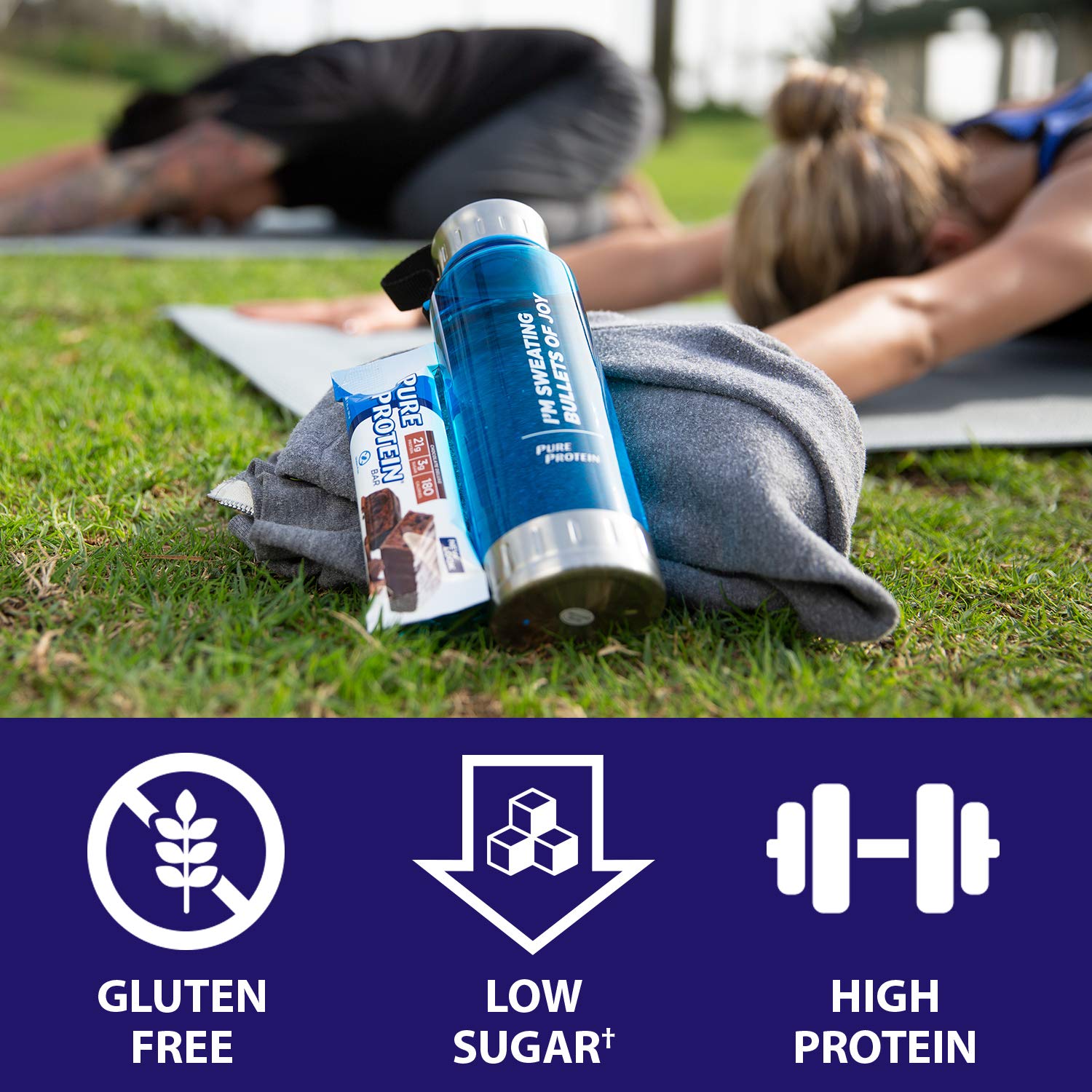 Pure Protein Barritas, bocadillos nutritivos ricos en proteínas para apoyar la energía, bajo en azúcar, sin gluten, yogur griego de fresa, 1.76