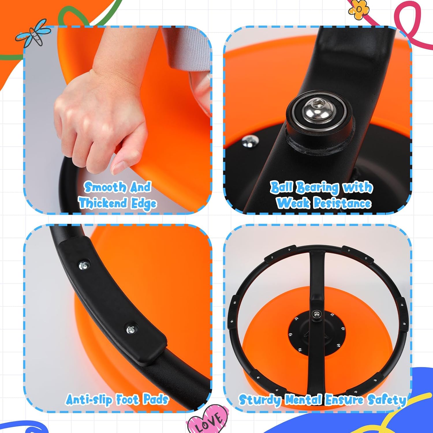 Leyndo Silla sensorial giratoria para niños, silla giratoria para autismo, silla mecedora para niños pequeños, silla mecedora para mejorar el
