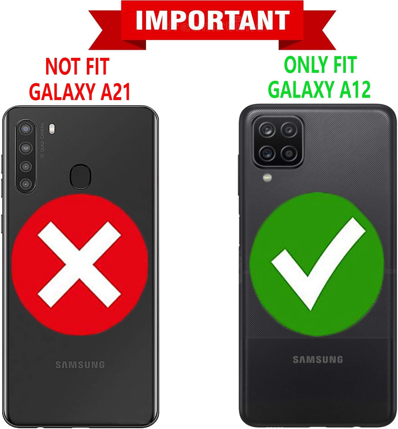Funda para teléfono Galaxy A12, funda para teléfono Samsung A12, no es compatible con A21  A11 con protector de vidrio templado incluido, funda de