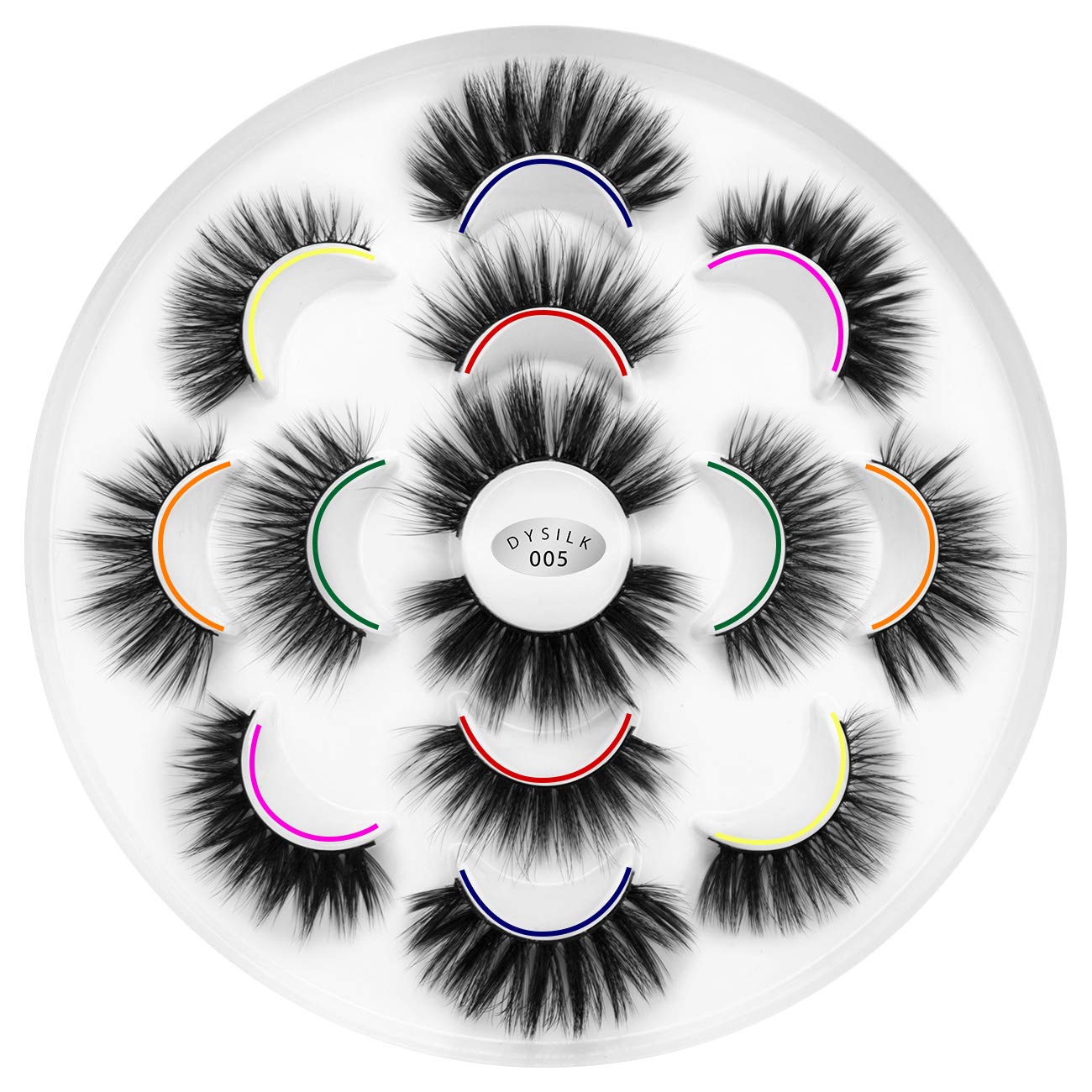 DYSILK Pestañas postizas naturales de visón 6D, aspecto dramático, pestañas postizas esponjosas, extensión de maquillaje, pestañas largas hechas a