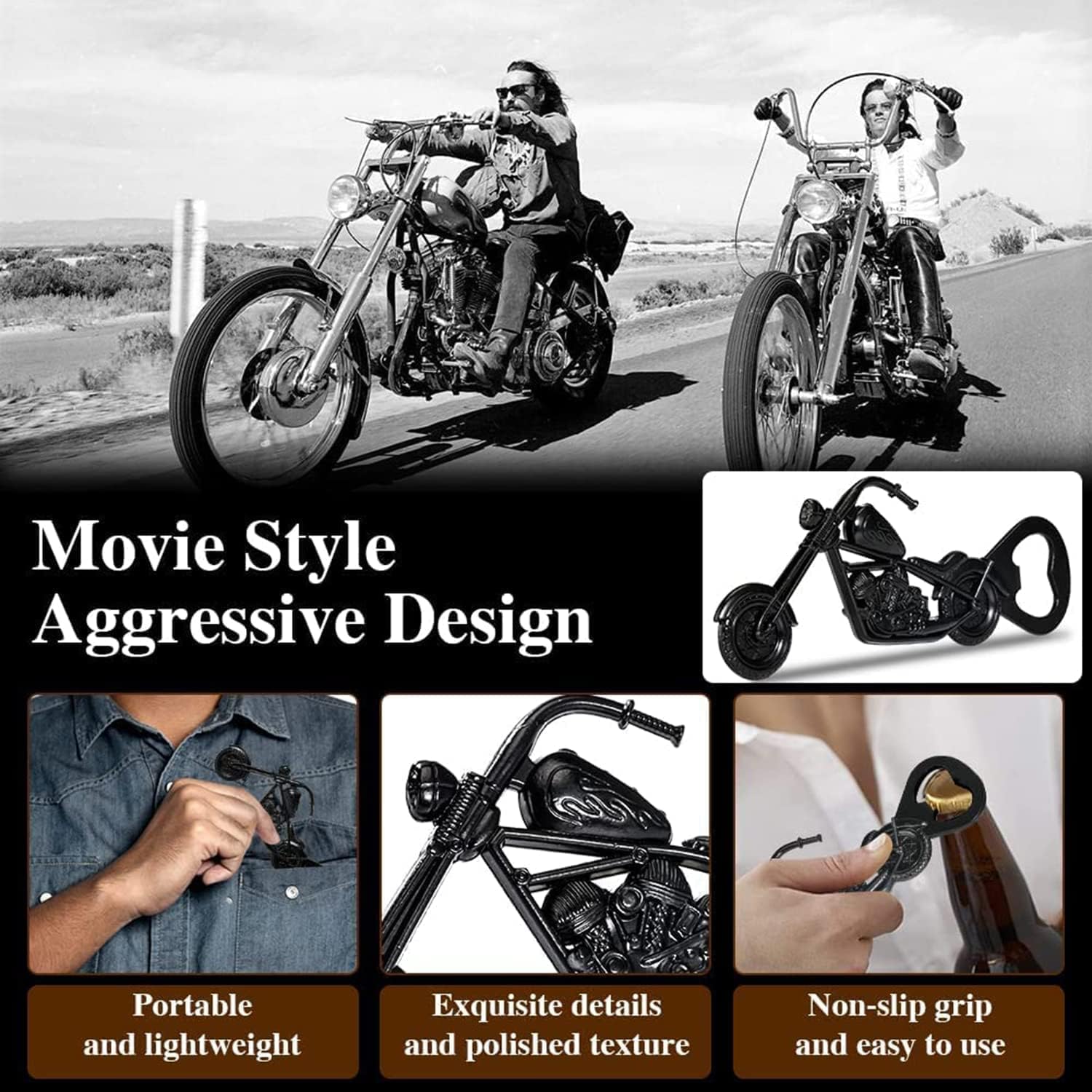 LKKCHER Abrebotellas de cerveza para motocicleta, regalos para hombre para cumpleaños, día del padre, ideas de regalo de Navidad para hombres,