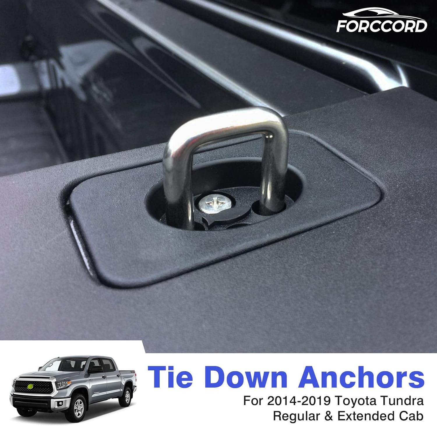 Ajuste personalizado para anclajes de amarre Toyota Tundra 2019 2018 2017 2016 2015 2014 regular y extendida Cabina de amarre para camión. Paquete