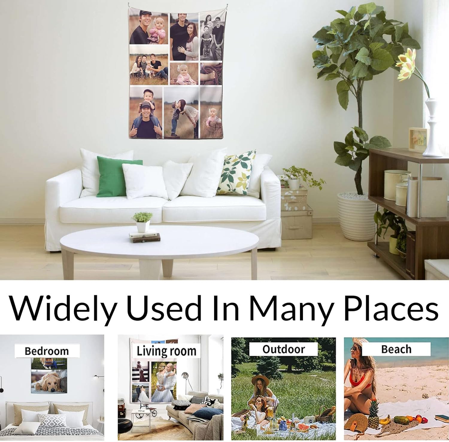 Tapices personalizados con imágenes y texto. Personaliza tus propios tapices de collage, decoraciones de pared, tapices para decoración del hogar,