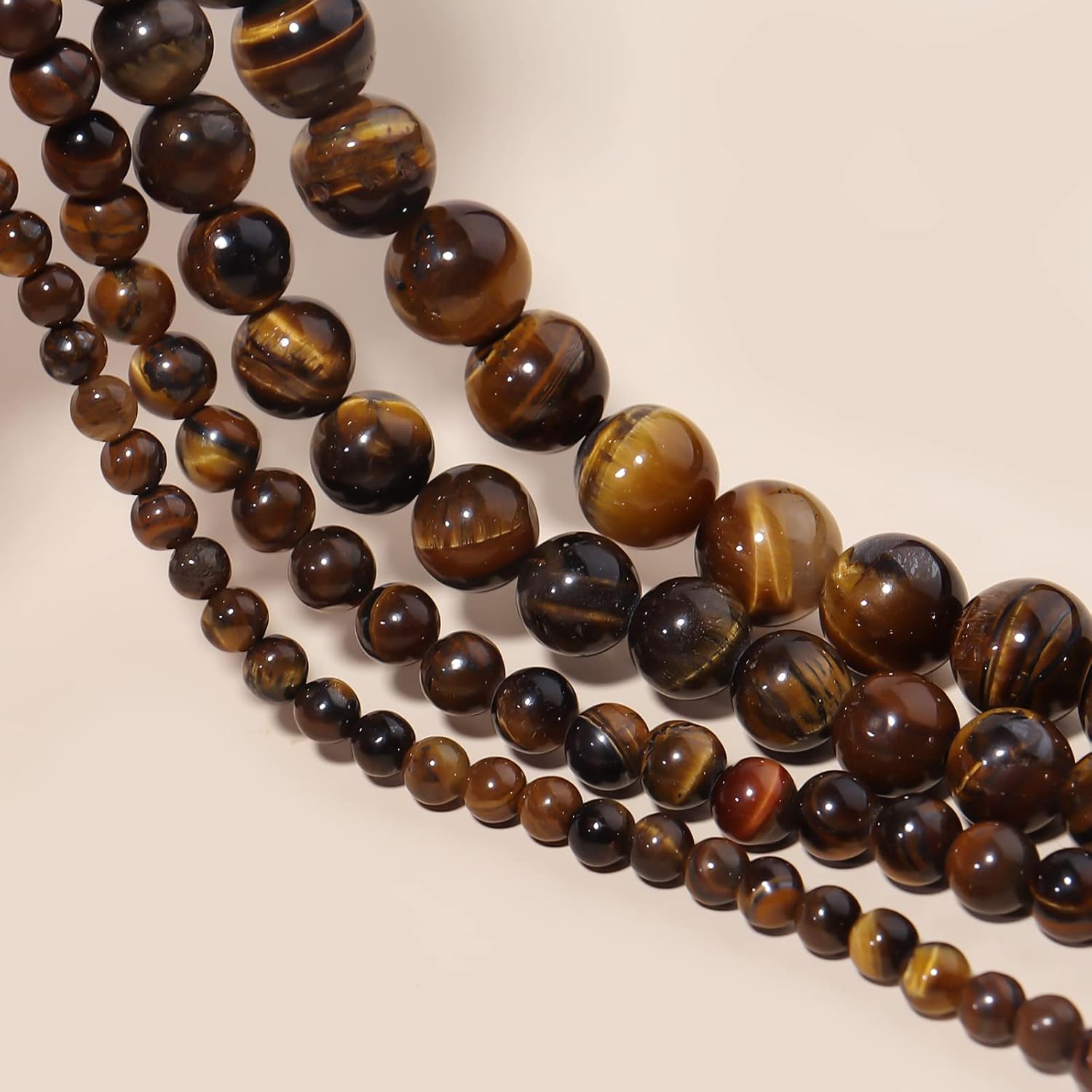Cuentas redondas sueltas de ojo de tigre natural de 0.236 pulgadas (0.236 in), poder curativo para hacer joyas, pulseras y collares