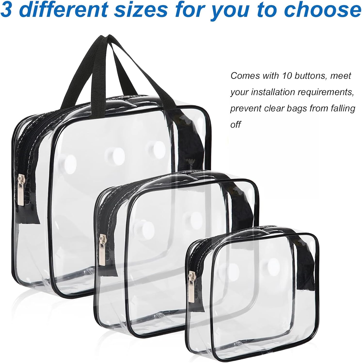 3 piezas transparentes para bolsa de playa, accesorios para bolsa Bogg, bolsas de inserción impermeables, organizador de almacenamiento, bolsas de
