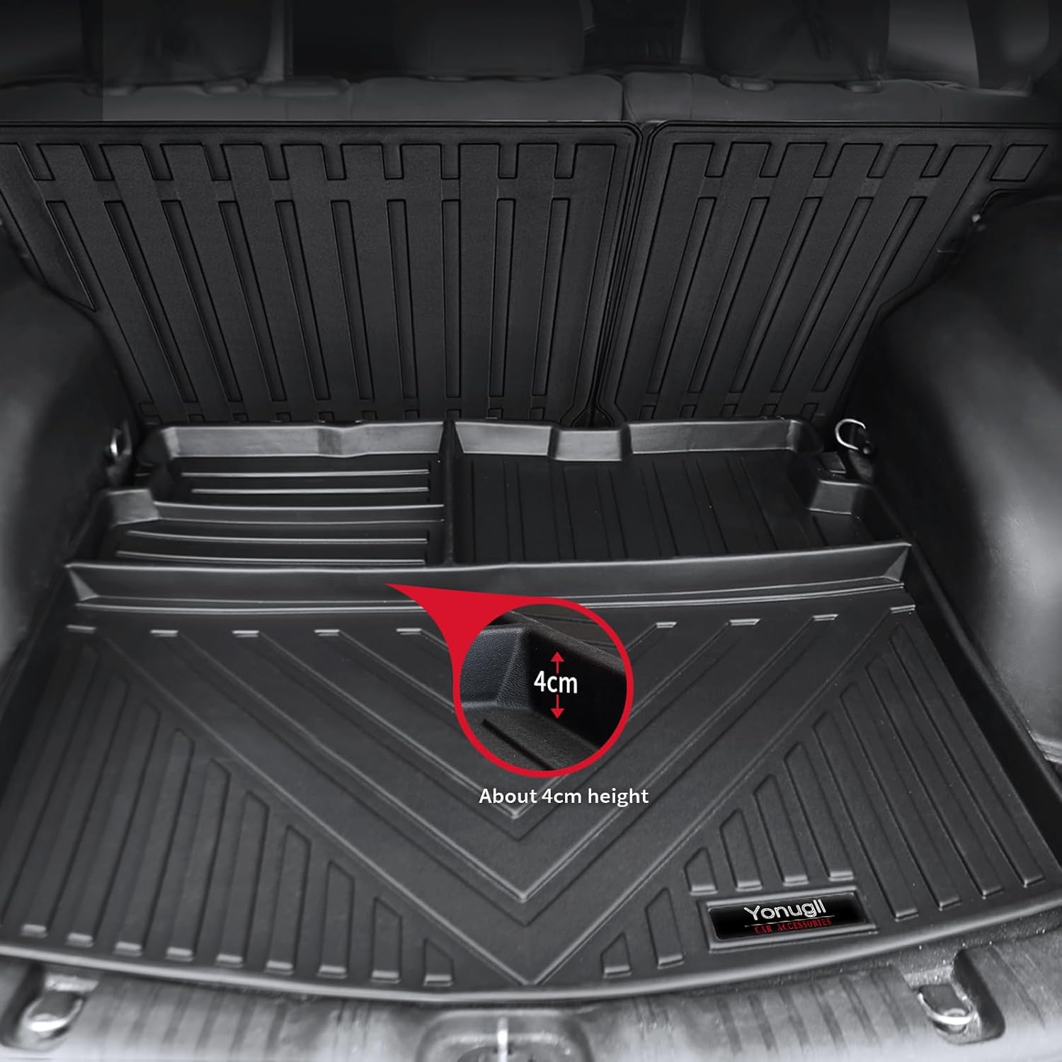 Juego de alfombrillas y revestimientos de carga y alfombrillas de respaldo compatibles con Jeep Compass 2017 2018 2019 2020 2021 2022 2023 2024
