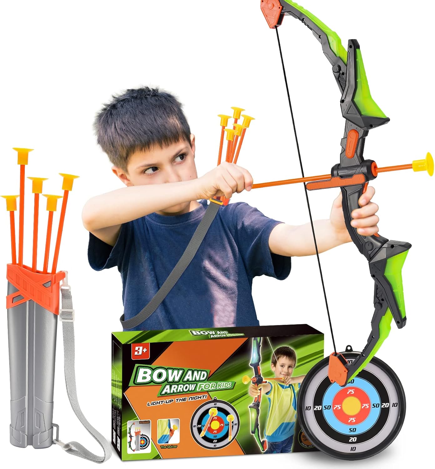 Juego de arco y flecha para niños, juguetes para exteriores, juguetes de jardín para niños de 3 a 12 años, juguetes para niños y niñas, juguetes de
