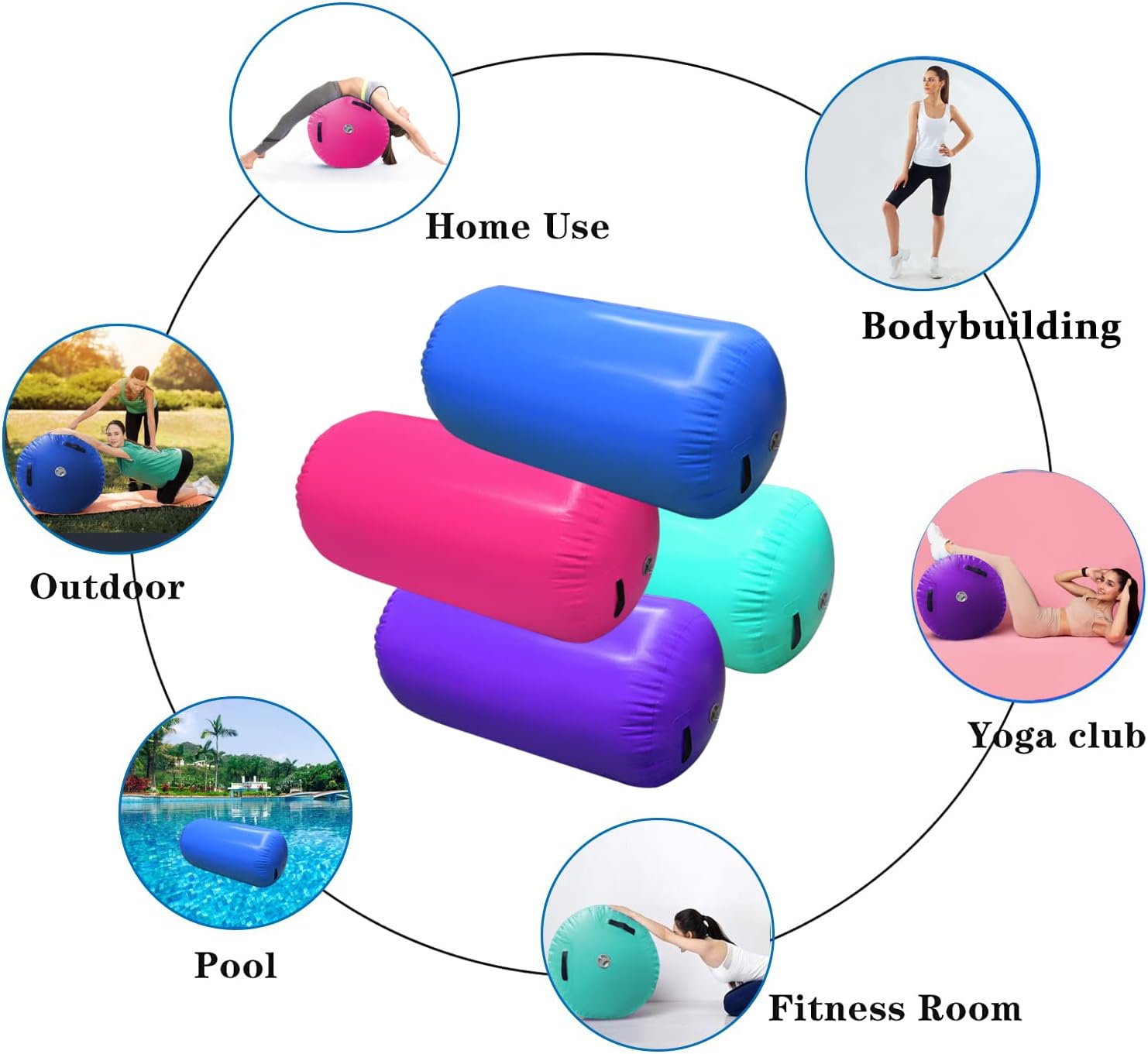 GLANT Colchoneta inflable redonda para entrenamiento de gimnasia AirSpot