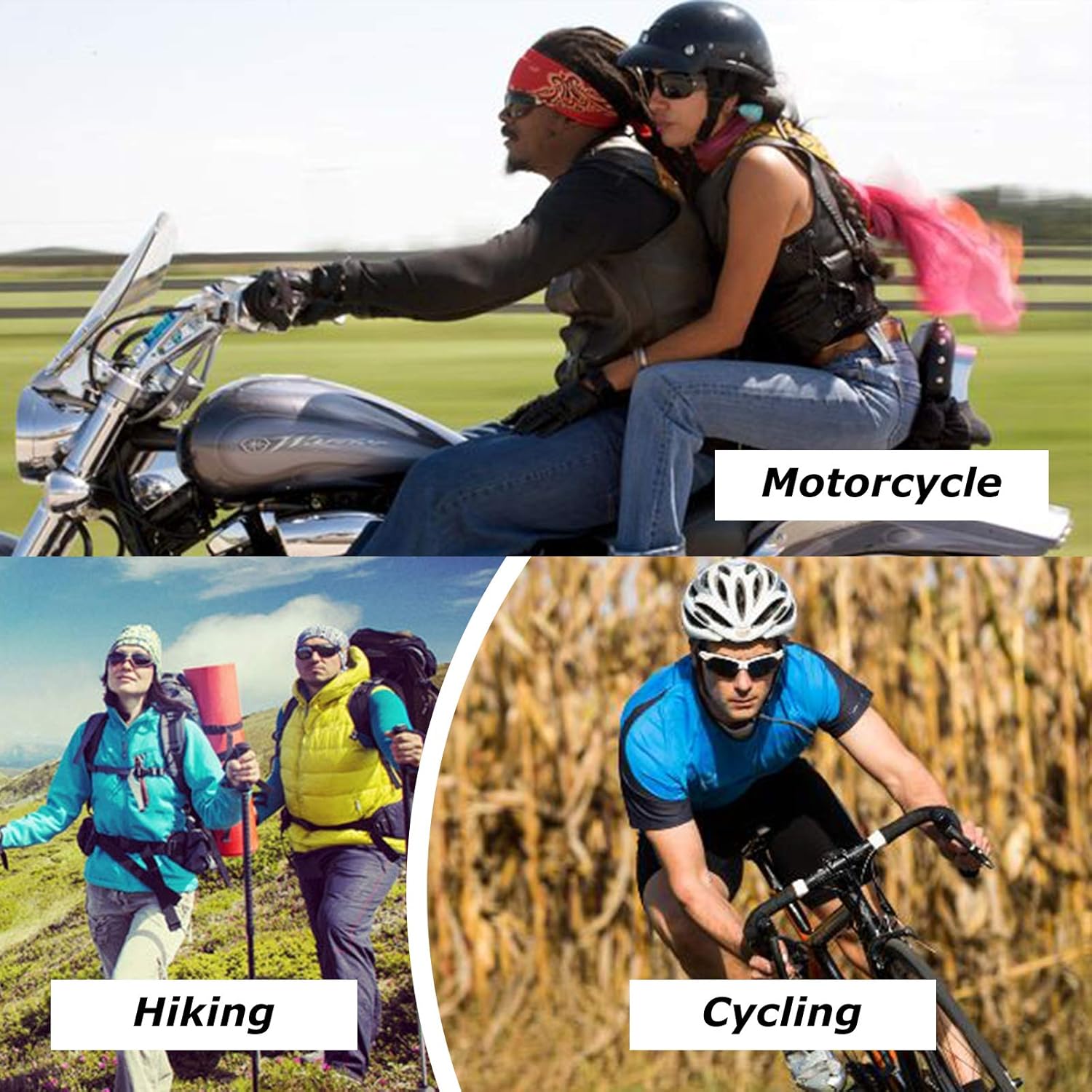 Peciees – Gafas de sol para montar en motocicleta, 4 unidades, para exteriores