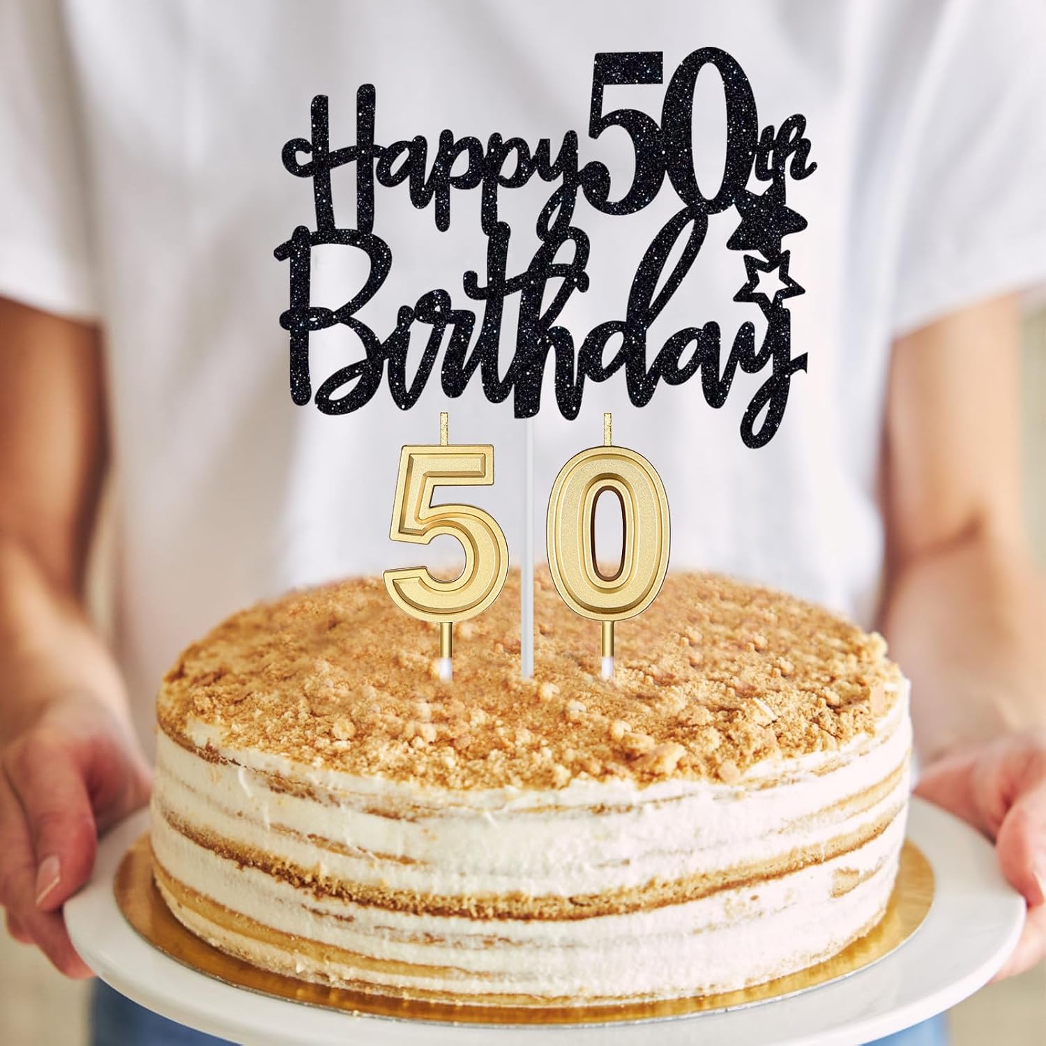 Regalos de cumpleaños 50 para hombres, decoraciones de cumpleaños número 50 para hombres, corona de cumpleaños King y banda de cumpleaños King y