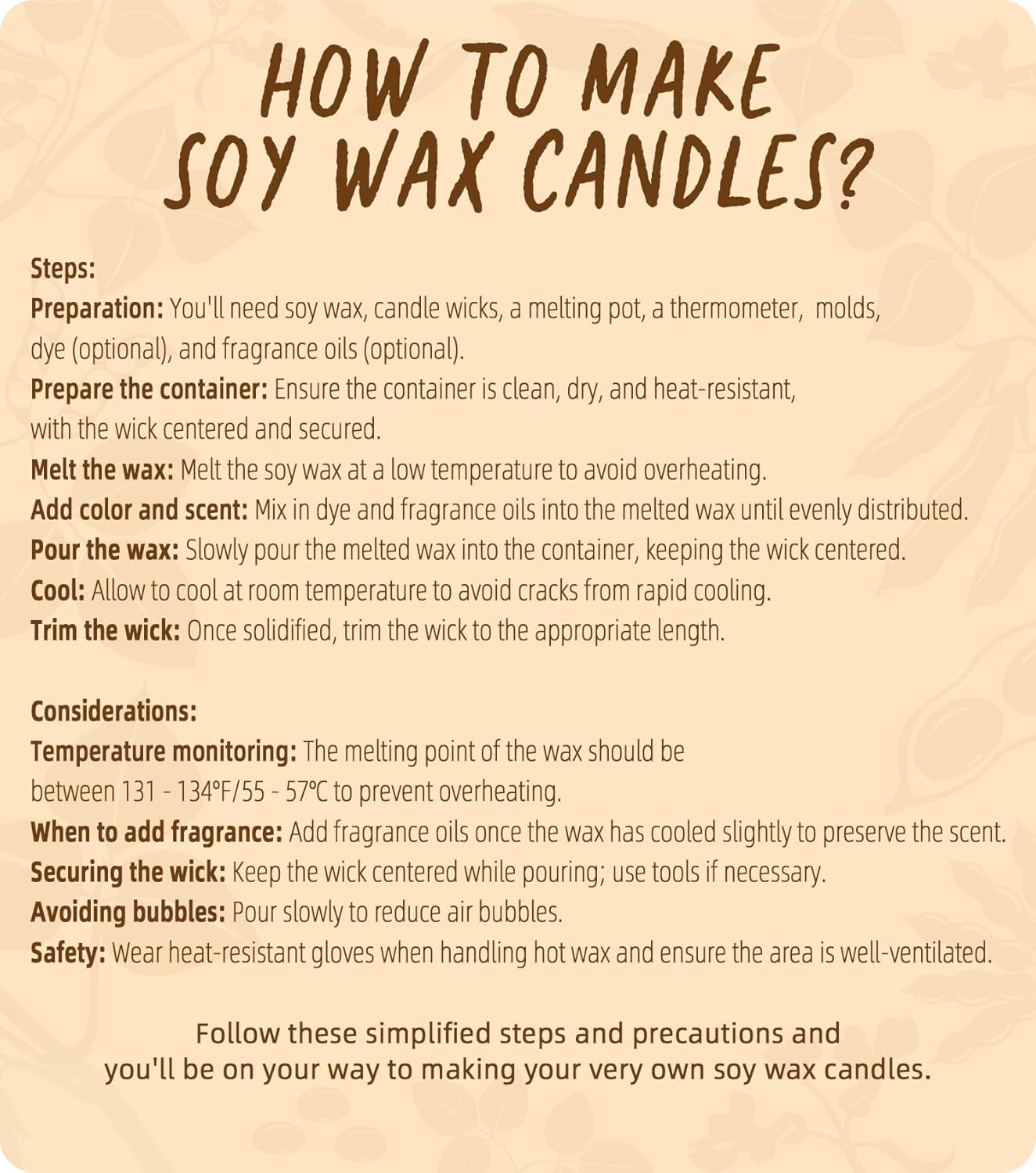 Cera de soja, cera natural para velas BOYUJK Premium, cera de soja 100% orgánica para fabricación de velas de granja, sin aditivos, inofensiva y
