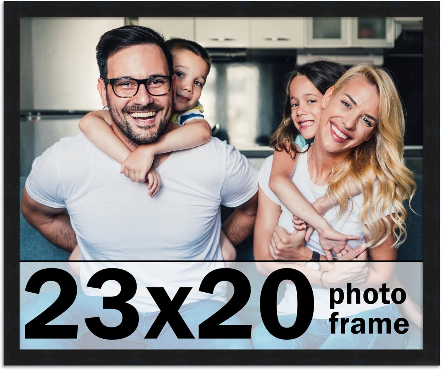 Marco de fotos negro de 23 x 20 pulgadas, marco de fotos moderno completo que incluye protector de acrílico UV, tablero de respaldo de espuma sin