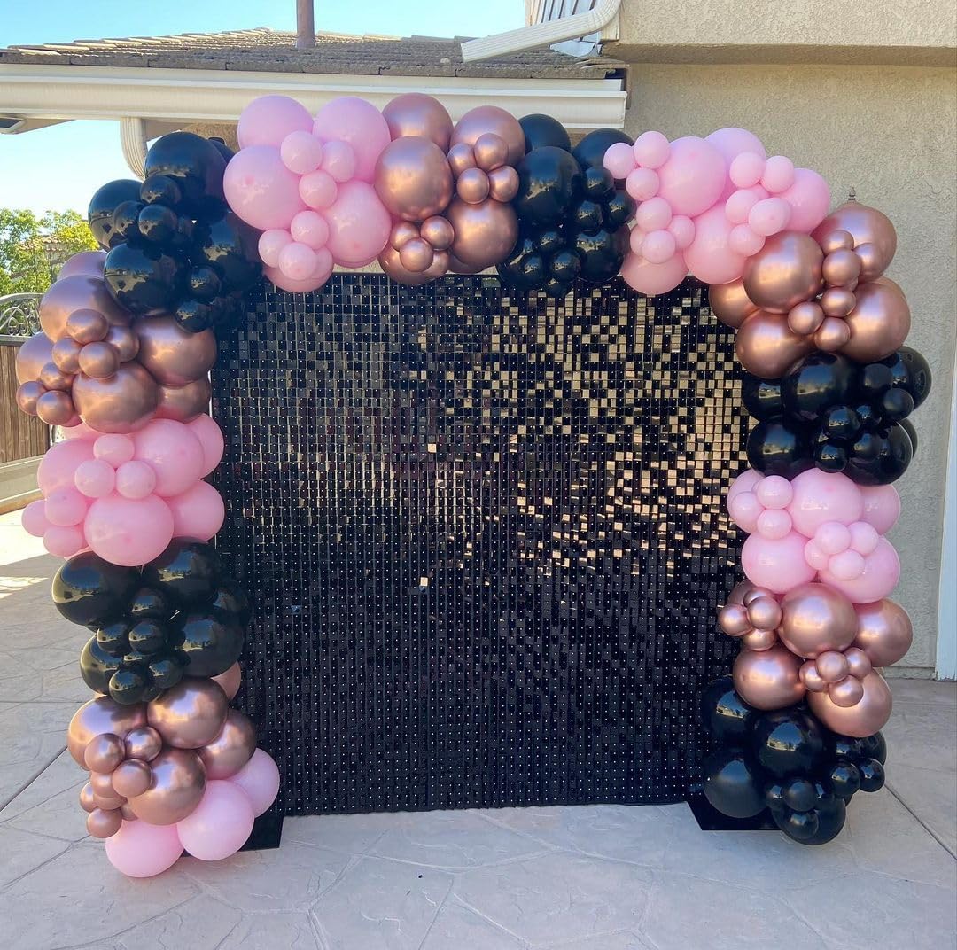 Bezente Globos cromados metálicos de oro rosa, paquete de 100 globos redondos de látex de oro rosa de 12 pulgadas para decoración de bodas,