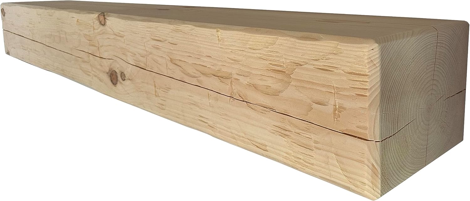 J.H.Yoder Timbers Amish Craftsmen – Manteles sólidos de 6 x 8 x 72 pulgadas para chimenea sin terminar