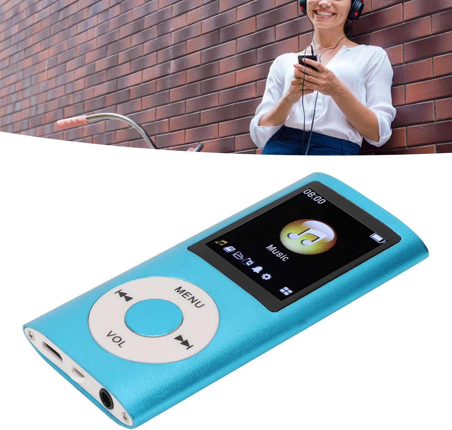 Reproductor de MP4, música portátil sin pérdidas, reproductor MP3 MP4, soporte para tarjetas de memoria, pantalla LCD delgada de 1.8 pulgadas,