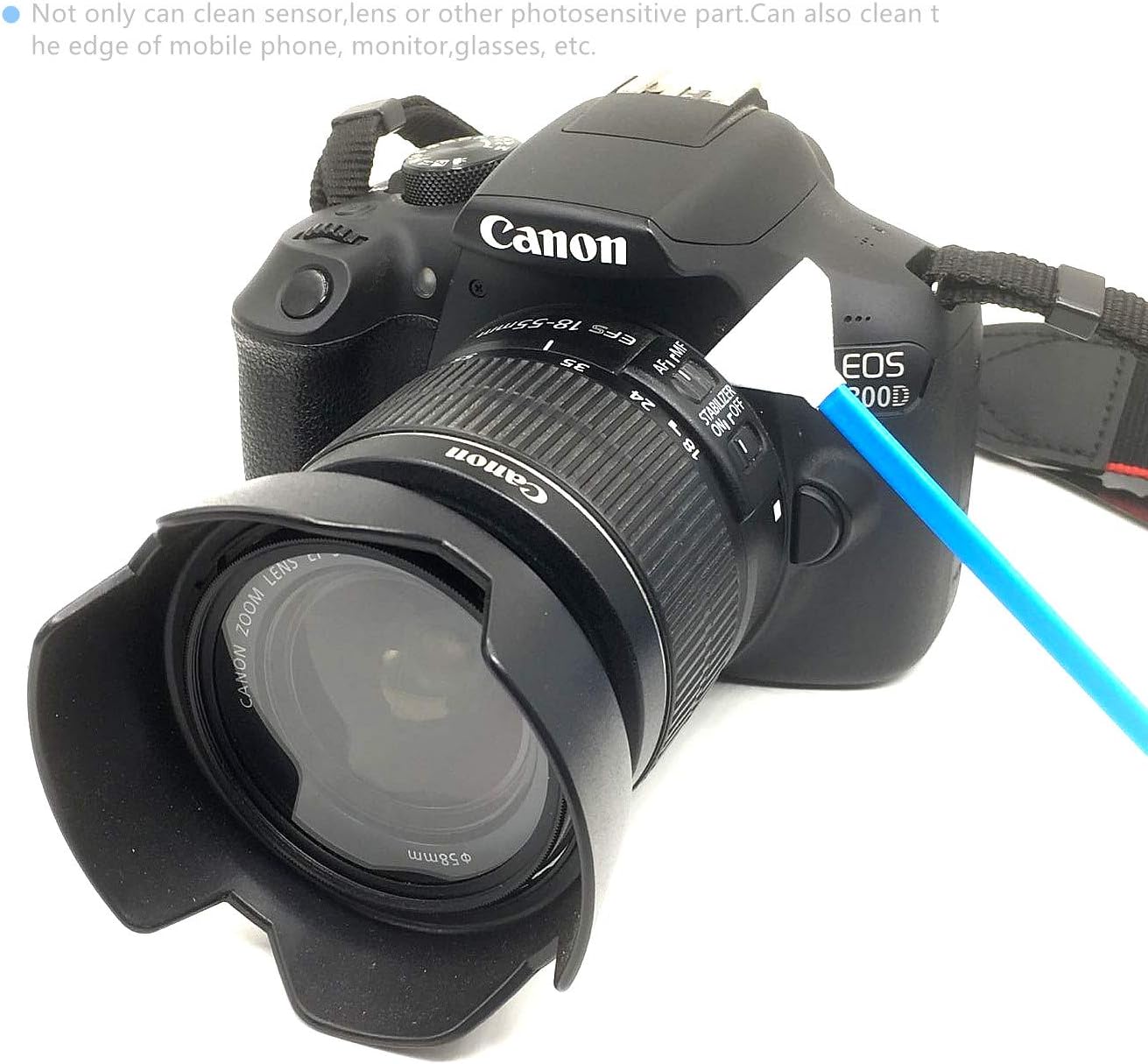 Paquete de 20 unidades DSLR o SLR Kit de limpieza de cámara digital sin espejo, (sin solución de limpieza), hisopo de limpieza seco con sensor de