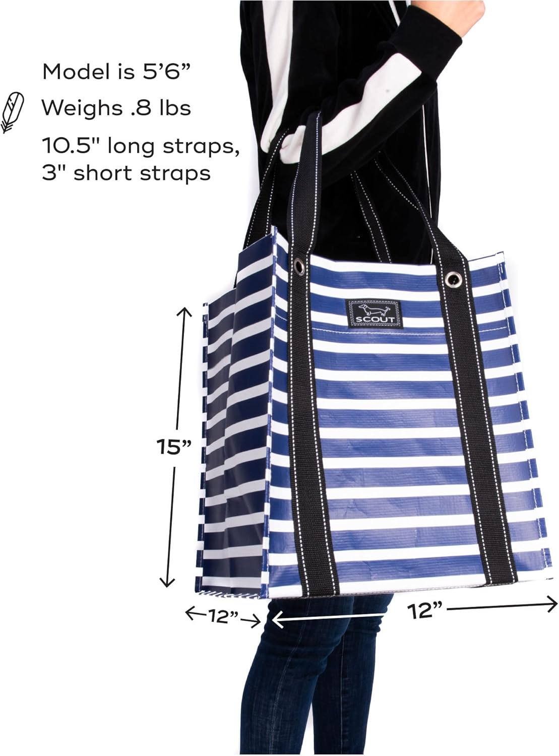 SCOUT Bagette Market – Bolsa grande reutilizable con parte inferior a prueba de estallidos