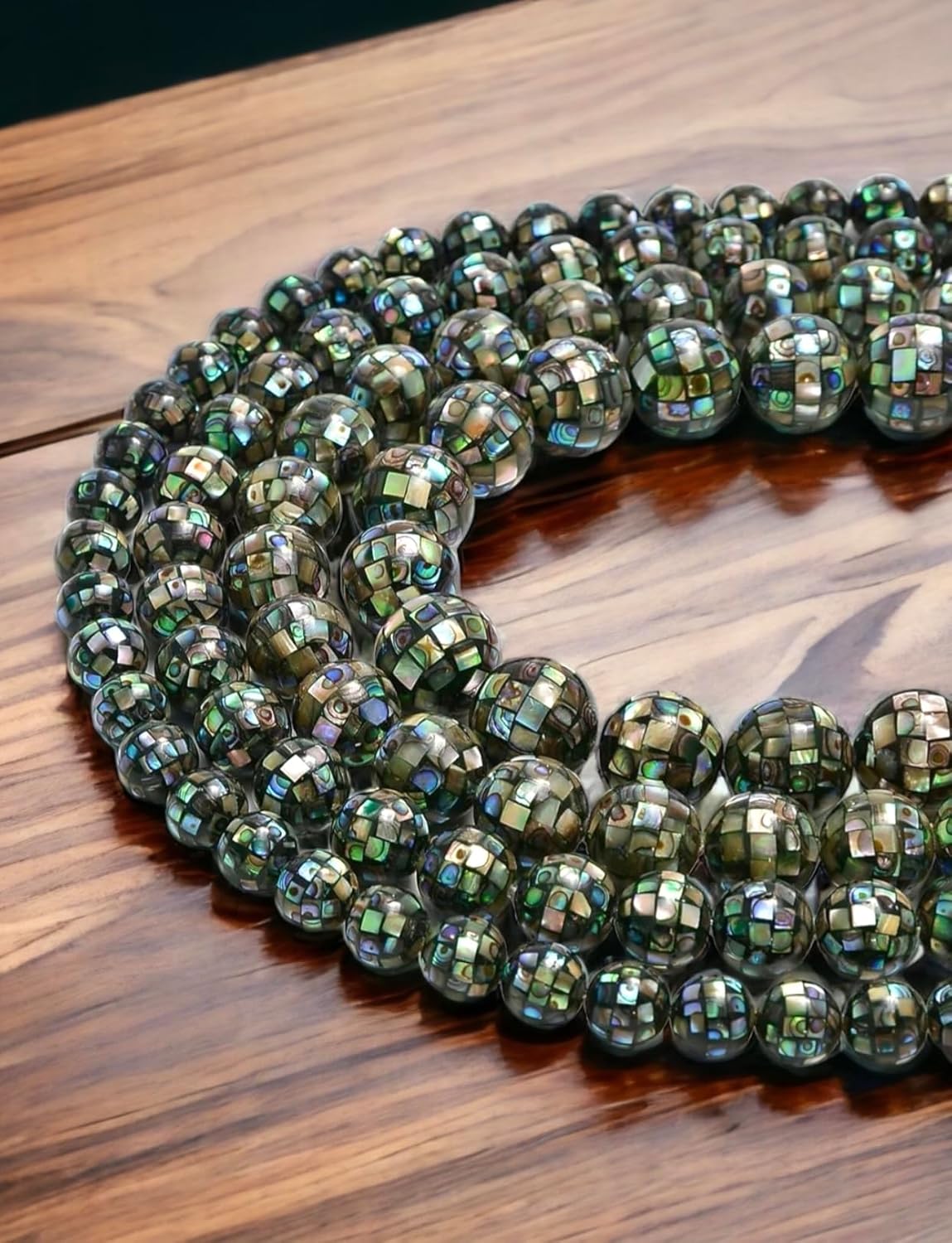 ABC GEMS USA (10 unidades) cuentas de abulón arcoíris de Nueva Zelanda (cada cuenta es un testamento para el arte intensivo de mano de obra,