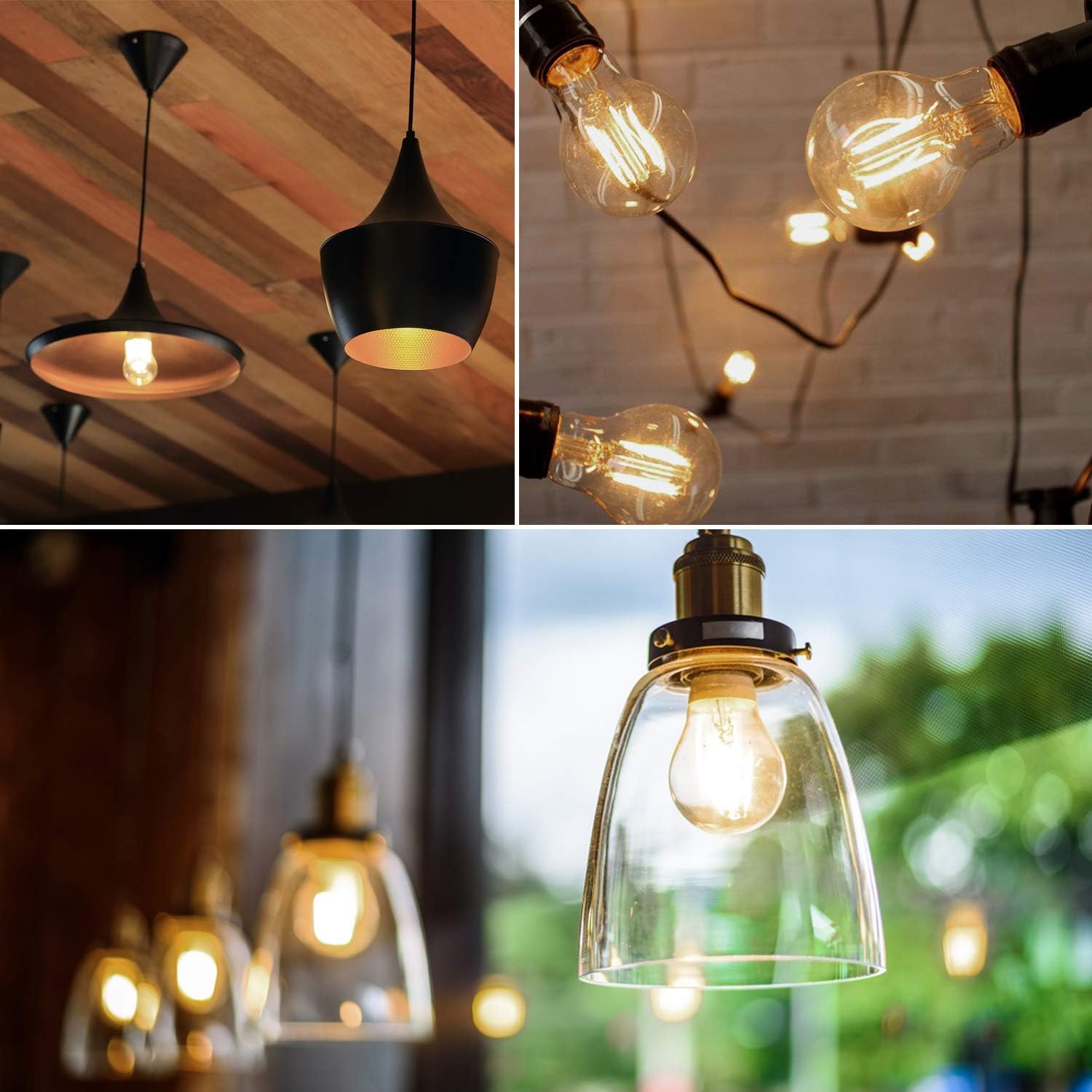 LUXRITE Bombillas LED vintage A19 equivalente a 60 W, 3000 K blanco suave regulable, 800 lúmenes, bombilla LED Edison estándar de 8 W, certificación