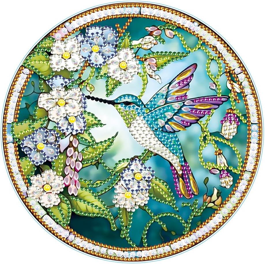 Orgone Pintura de diamante 5D de colibrí, adornos de escritorio, decoración de mesa de arte de diamantes por números, mosaico, manualidades, hogar,