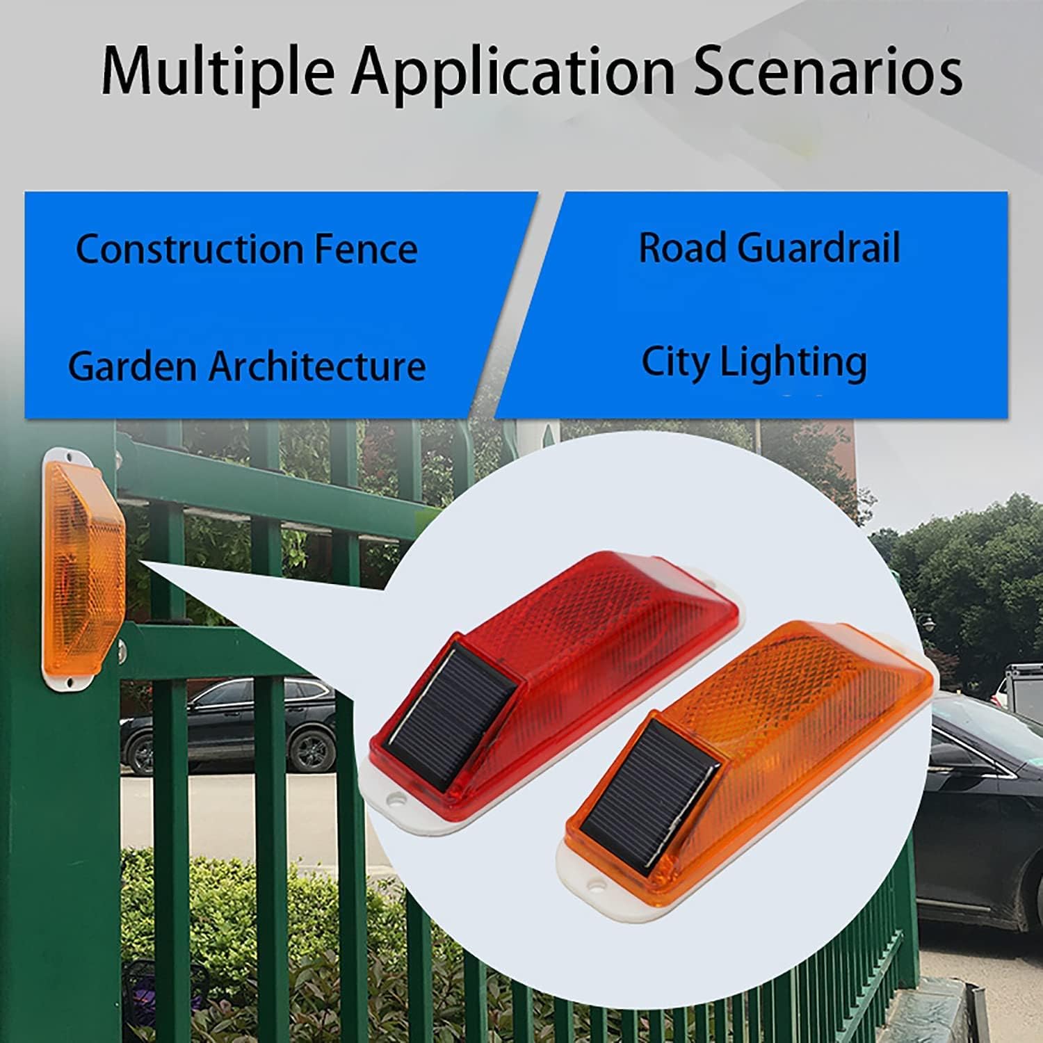 Semáforo, 2 unidades, luz solar estroboscópica de advertencia, lámpara LED intermitente de emergencia sensible, súper brillante, IP54, impermeable,