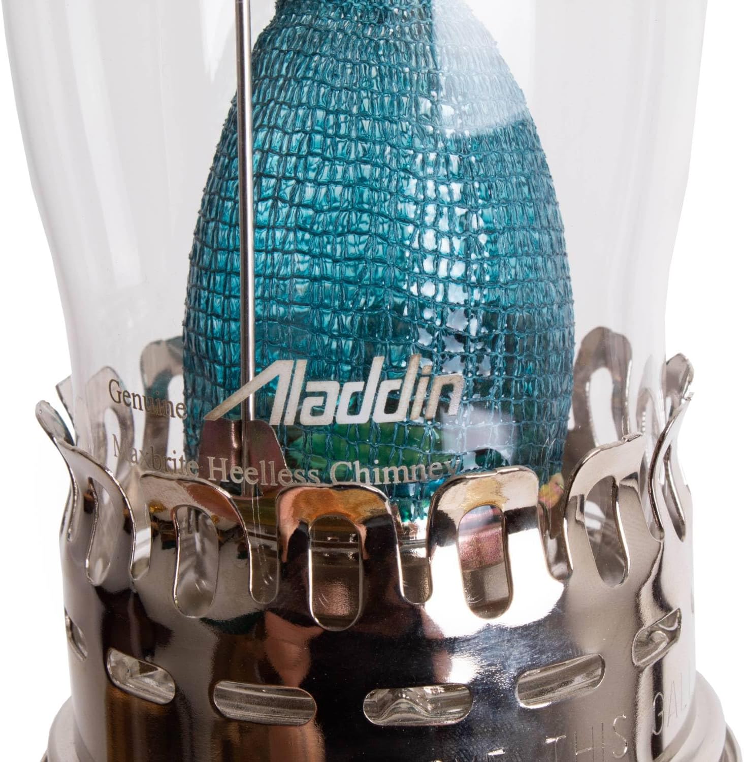 Aladdin Genie III – Lámpara de aceite, iluminación de emergencia interior para estante, mesa o colgante, cuenco de vidrio azul cobalto con quemador