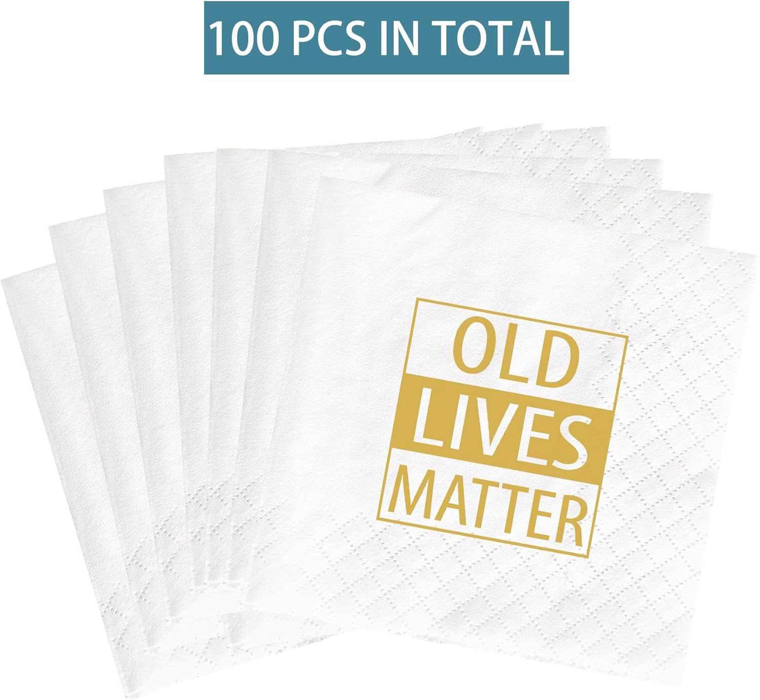100 servilletas Old Lives Matter, regalos divertidos de jubilación o cumpleaños 40, 50, 60, 70, 80, decoraciones de fiesta para hombres, regalos