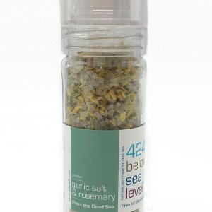 Colección de sal de ajo y romero gourmet de sal del mar muerto, 3.87 onzas Colección de sal de ajo y romero gourmet de sal del mar muerto, 3.87 onzas