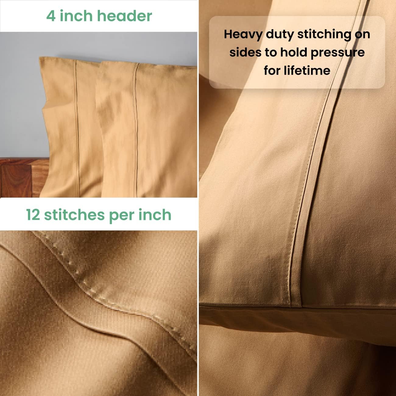 Sábanas de algodón egipcio 100% Giza certificado CEA, juego de 4 piezas, sello dorado acreditado, bolsillo profundo, fibra extralarga, tejido