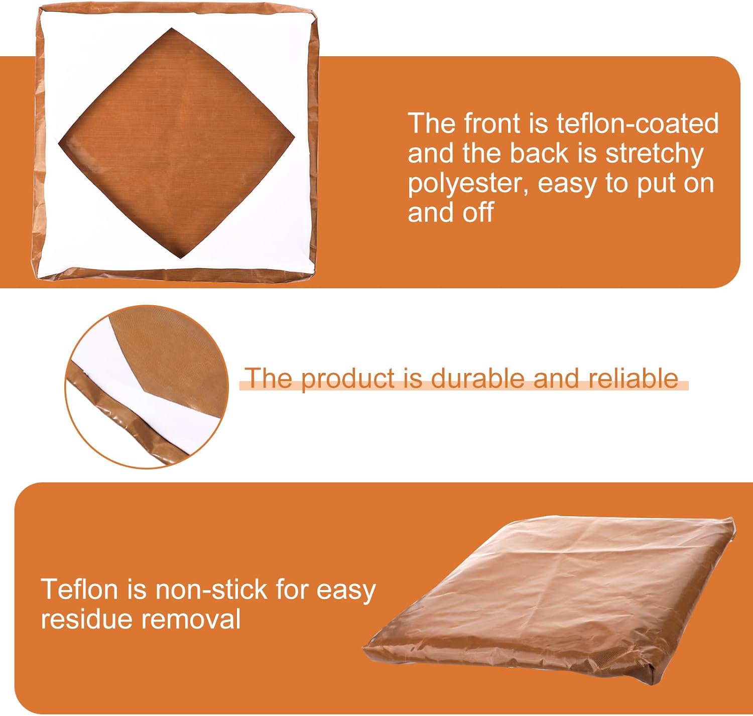2 fundas para prensa de calor, alfombrilla de prensa de calor, cubierta de teflón de platina, cubierta de envoltura de 15 x 15 pulgadas, resistente