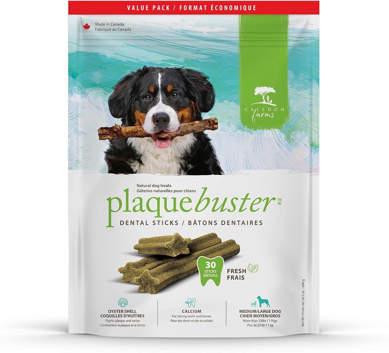 Caledon Farms Value Pack – Plaque Busters Fresh 24.5 oz696 g (4cs) – 30 unidades