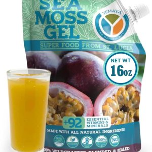 Gel orgánico de musgo marino (varios sabores), 16 onzas, fruta real, musgo marino silvestre de Santa Lucía (maracuyá) Gel orgánico de musgo marino (varios sabores), 16 onzas, fruta real, musgo marino silvestre de Santa Lucía (maracuyá)