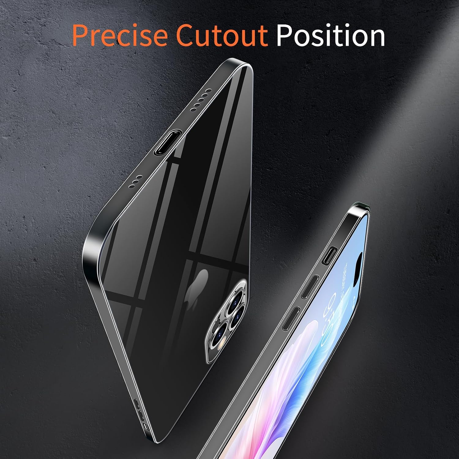 Dataroad – Funda delgada para iPhone 15 Pro, 0.008 in (0.008 in) delgada como papel, funda ligera translúcida con acabado mate, protección trasera