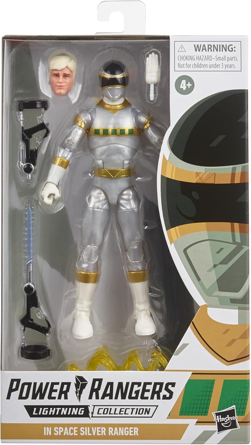 Power Rangers In Space Silver Ranger – Figura de acción de 6 pulgadas y accesorios