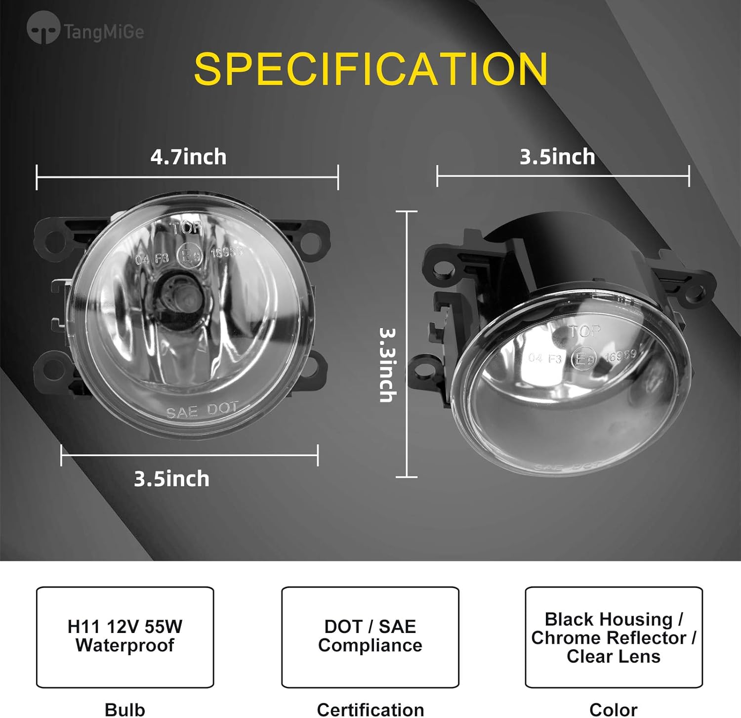 TangMiGe Lámparas antiniebla para Nissan Honda, Ford, Acura, Subaru, Suzuki, Lincoln, Jaguar, accesorios para conducción, luz antiniebla, repuesto