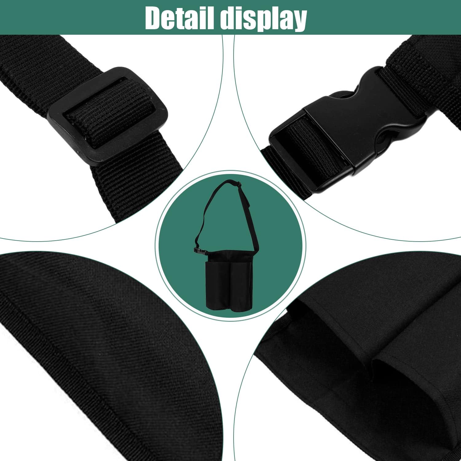 Pacify Funda de masaje con 2 bolsillos, bolsa de botella de aceite ajustable para loción de masaje para terapeuta