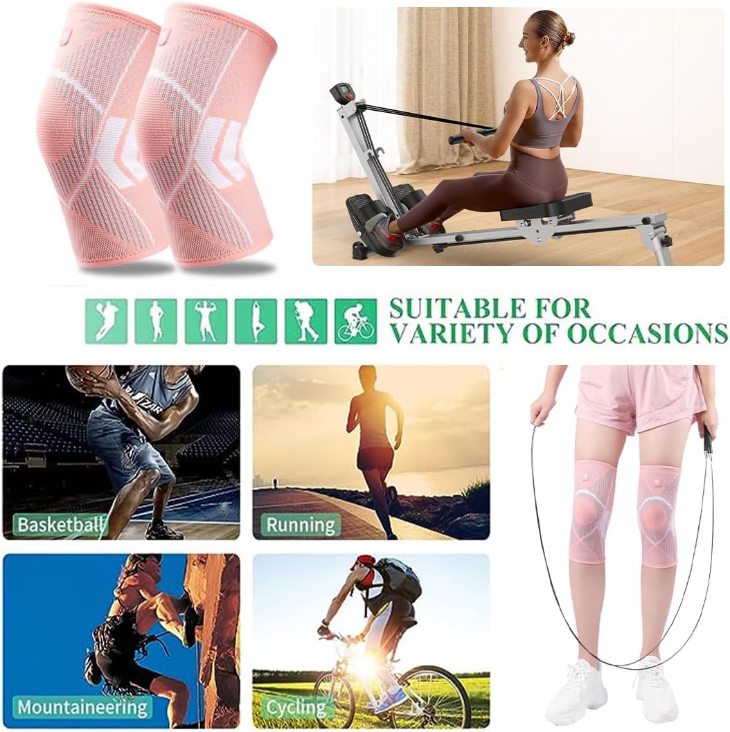 Paquete de 2 rodilleras para dolor de rodilla, para mujeres y hombres, para dolor de rodilla, manga de compresión, desgarro de menisco, ACL,