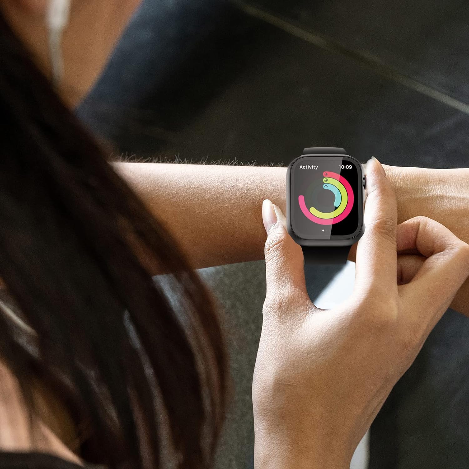 JZK – Paquete de 2 fundas con protector de pantalla de vidrio templado para Apple Watch SE (2023) Series 654SE de 1.575 pulgadas, JZK Slim Bumper