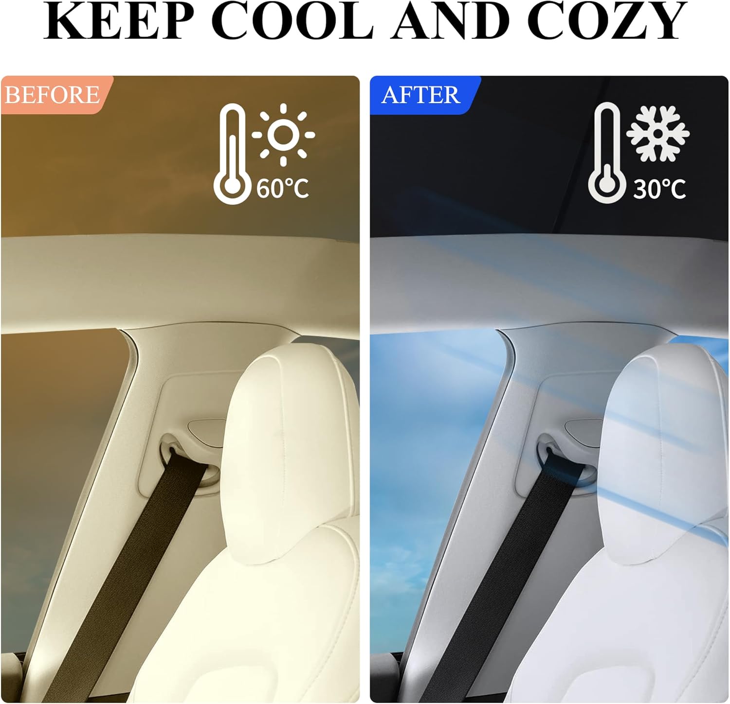 Parasol para techo modelo Y de Tesla, con aislamiento UV, plegable, con bolsa de almacenamiento, accesorios Tesla modelo Y 2020-2023