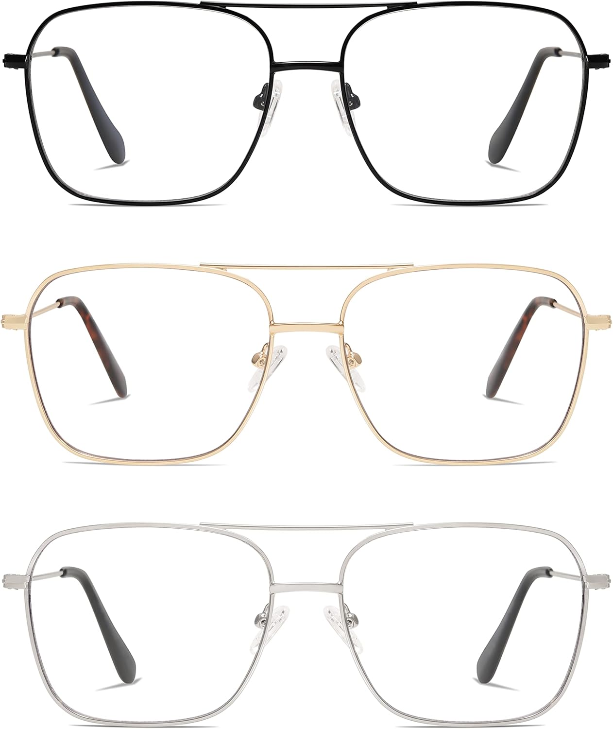 Lentes de lectura retro para mujeres y hombres, aviador, cuadrado, luz azul, computadora de lectura para mujer, lector 1.50 2.00 AM6076