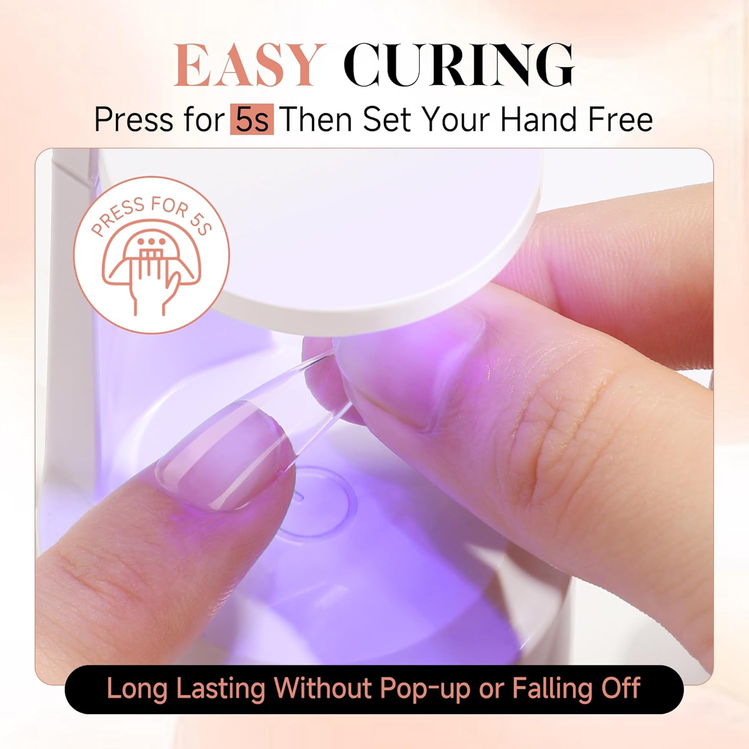 UNA GELLA Puntas de uñas de gel suave, gel de pegamento sólido para uñas, gel de pegamento de uñas de 1.4 fl oz, necesita secado por lámpara,