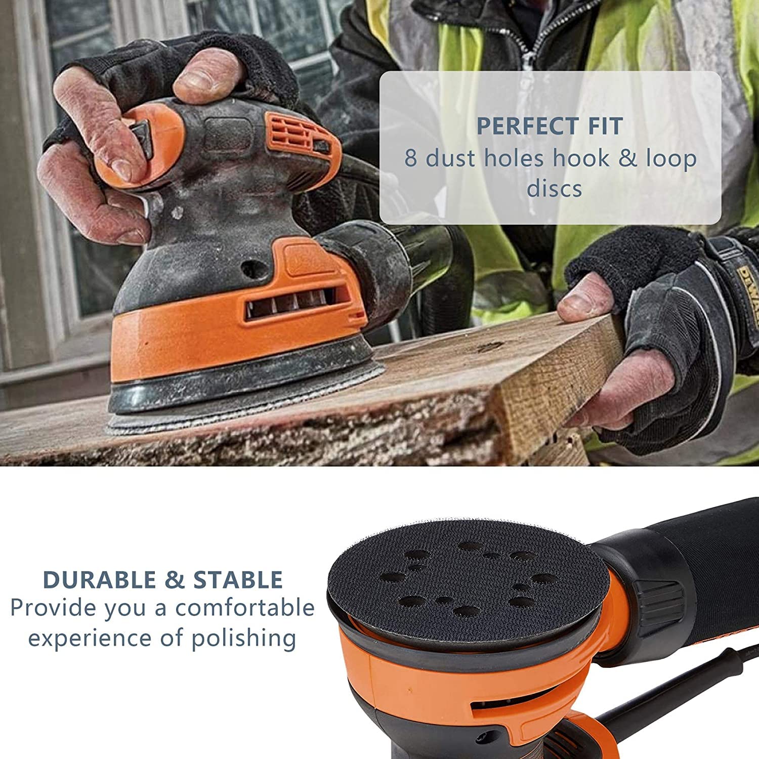 Almohadilla de repuesto de 5 pulgadas para lijadora orbital DeWalt DW4388, DW421, DW422, DW423, D26451, D26453, DW6423, compatible con la lijadora