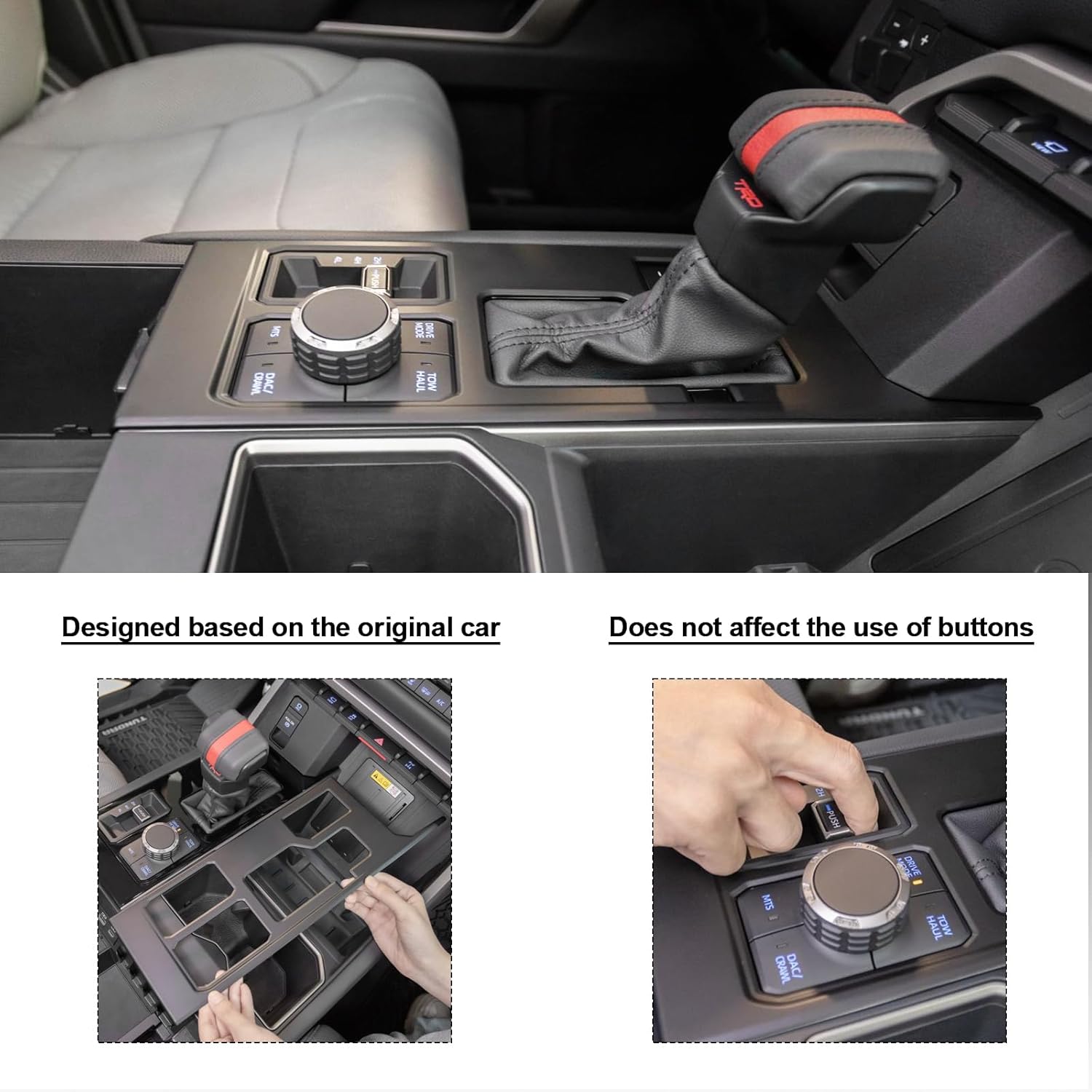 JDMCAR Cubierta de panel de palanca de cambios de control central compatible con accesorios Toyota TundraSequoia 2022 2023 2024, control de palanca