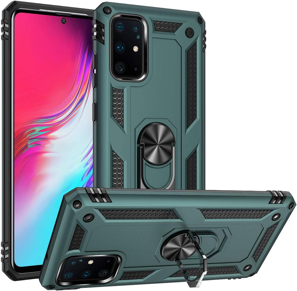 Funda S20+, funda S20 Plus, ADDIT grado militar, funda de parachoques para Samsung Galaxy S20 Plus antiarañazos, con soporte de anillo para coche