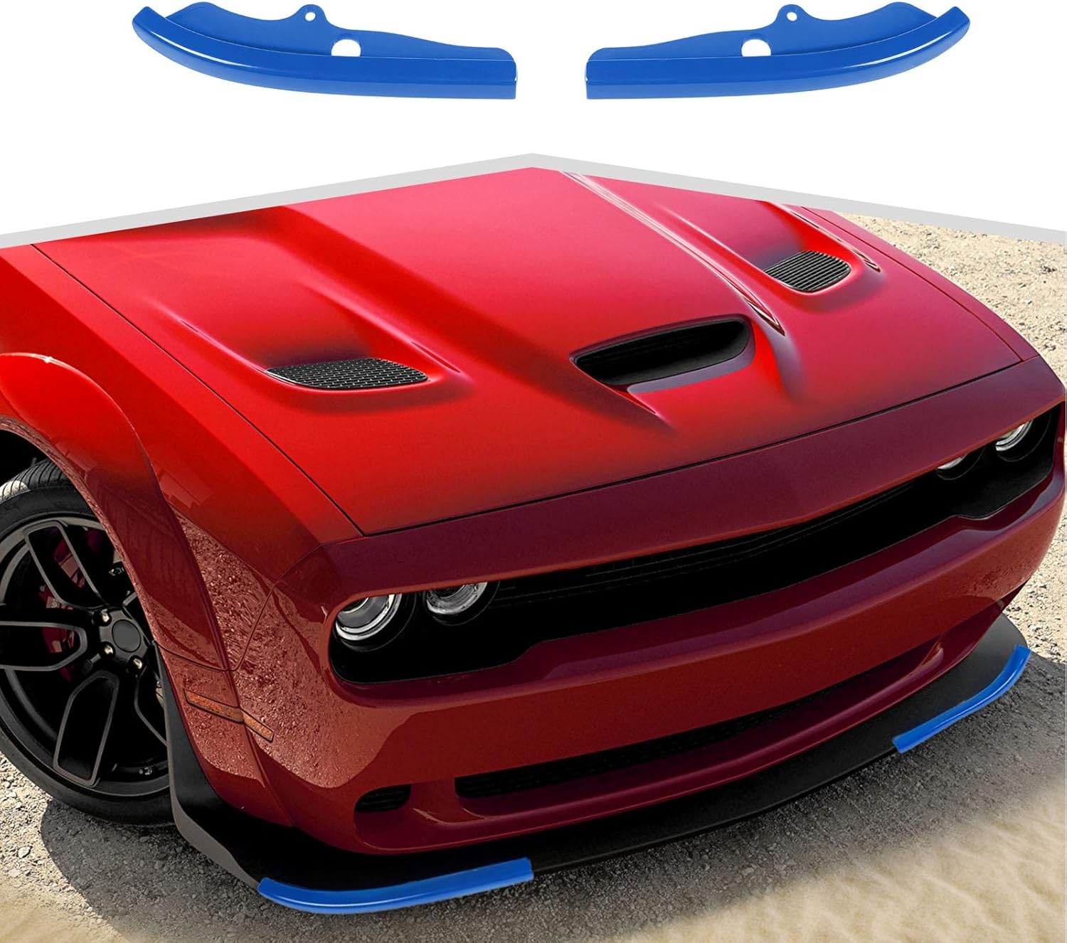 Cubierta protectora para parachoques delantero compatible con Dodge Challenger RT GT SRT 2015, 2016, 2017, 2018, 2019, 2020, 2021, 2022, 2023 (azul)