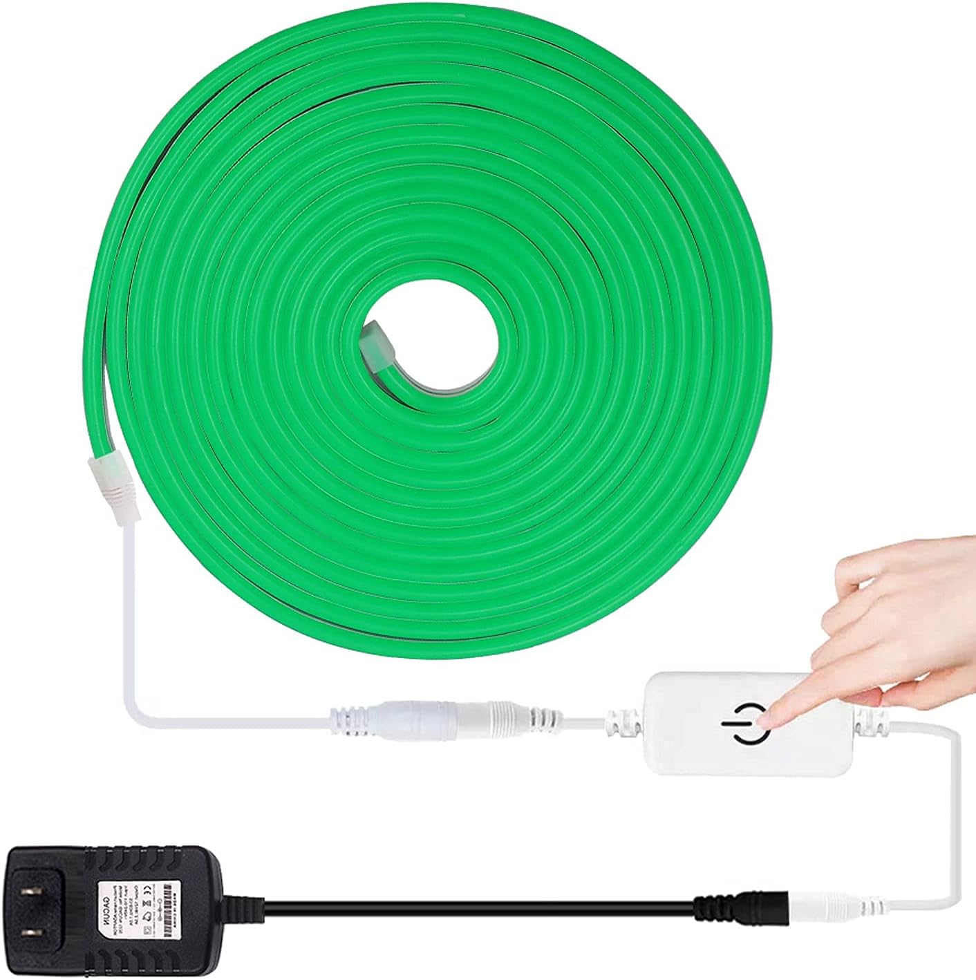 XUNATA Tira de luces LED verdes, tira de luces LED de neón flexible para exteriores, DC 12V 13.12 pies4M 2835 120LEDsM, barra de luz de silicona